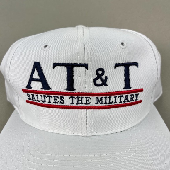 Vintage The Game AT&T Snapback Hat Adult White Split Bar Logo Glued Tag 90s - Picture 3 of 7